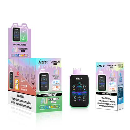 ijoy disposable vape with commodity packaging.
ijoy vape model is IJOY Uranus Mate .
Vape Flavour is GRAPE-BLOW-POP