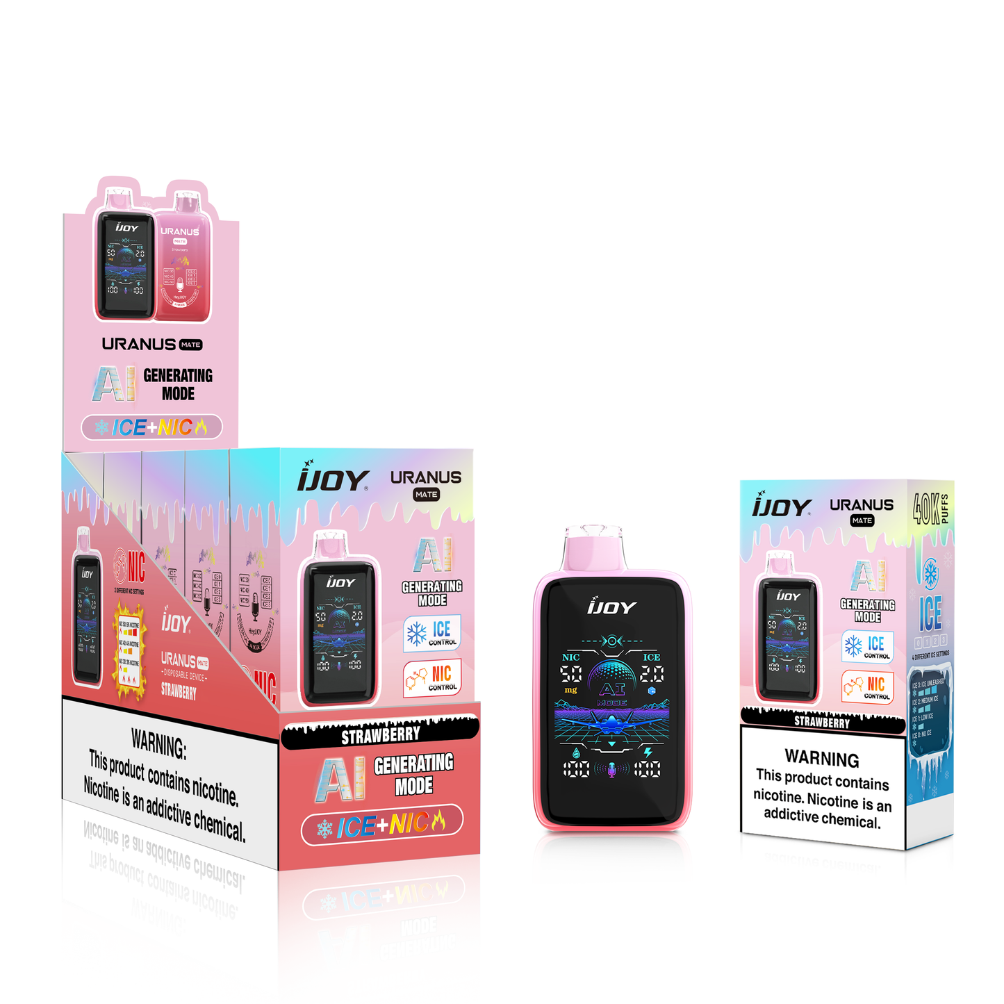 ijoy disposable vape with commodity packaging.
ijoy vape model is IJOY Uranus Mate .
Vape Flavour is strawberry